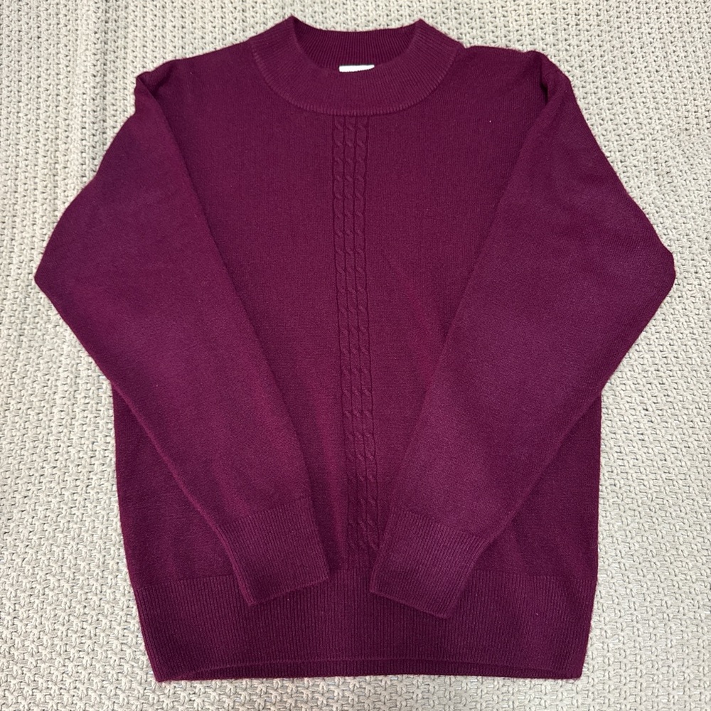 Vintage Burgundy Cable Knit Sweater